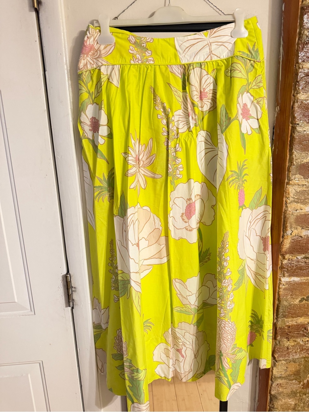 Farm Rio Neon Lime Floral Maxi Skirt – Size Large – NWT